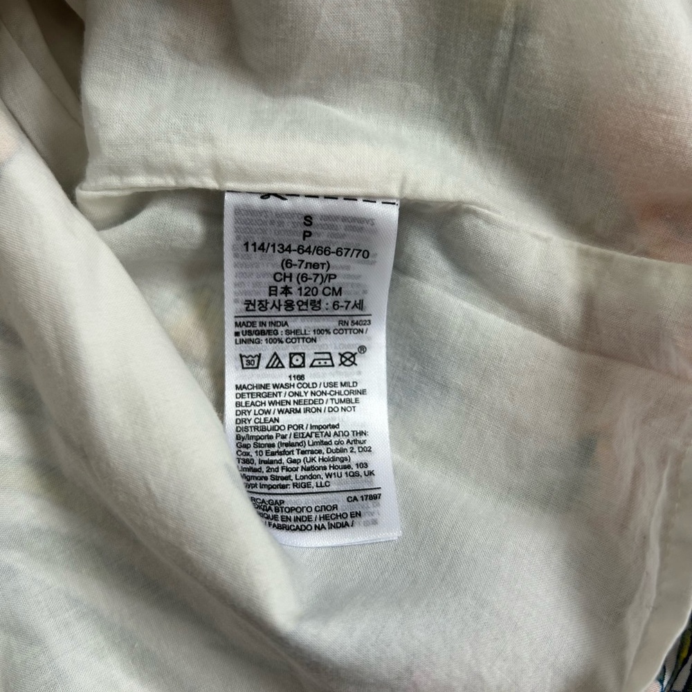 🌺 NWT GAP Kids Floral Cotton Dress - White and Multicolor - Picture 5 of 5